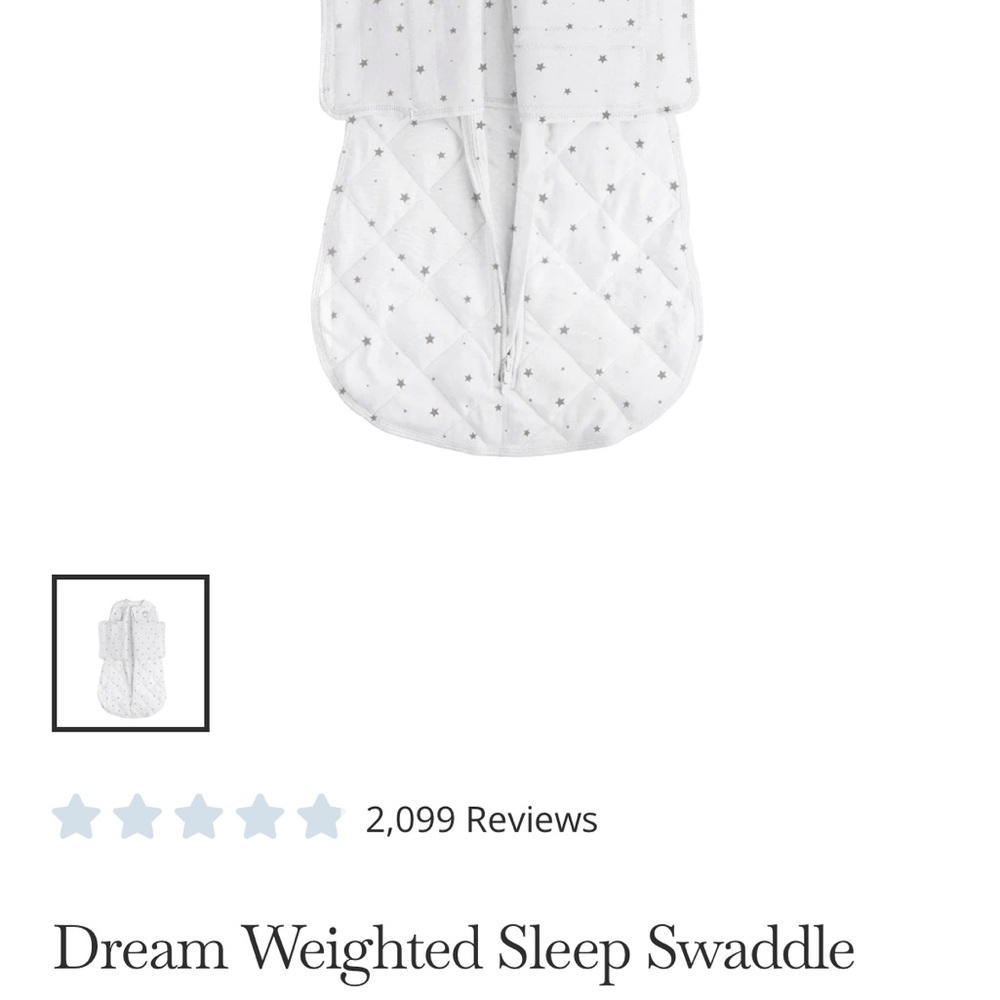 Dream Weighted Sleep Swaddle - White with Gray Stars